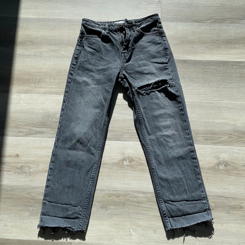 Women’s black mom jeans